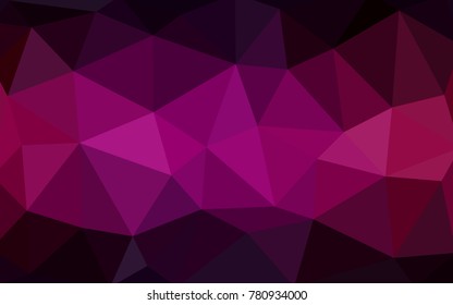 Dark Pink vector polygonal illustration, which consist of triangles. Triangular pattern for your business design. Geometric background in Origami style with gradient. 