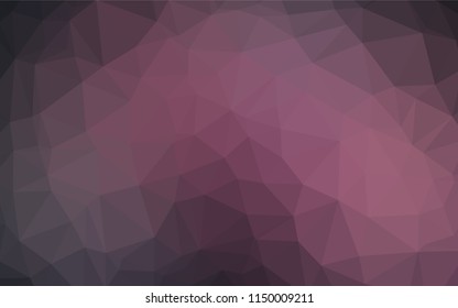 Dark Pink vector polygonal pattern. Glitter abstract illustration with an elegant design. Triangular pattern for your business design.