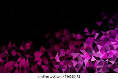 Dark Pink vector polygonal pattern. Brand-new colored illustration in blurry style with gradient. A completely new template for your business design.