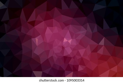 Dark Pink vector polygonal template. A completely new color illustration in a polygonal style. Textured pattern for your backgrounds.