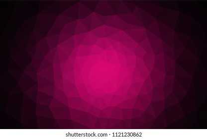 Dark Pink vector polygonal template. Shining polygonal illustration, which consist of triangles. A completely new design for your leaflet.