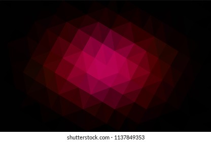 Dark Pink vector polygonal template. Colorful abstract illustration with triangles. Completely new template for your banner.