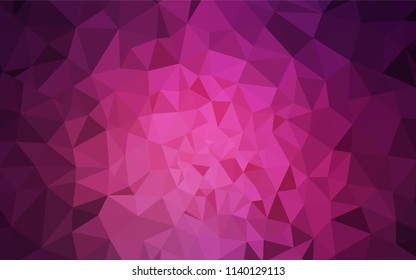 Dark Pink vector polygonal template. Triangular geometric sample with gradient.  Pattern for a brand book's backdrop.