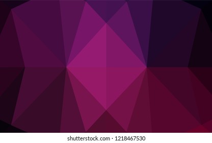Dark Pink vector polygonal template. Modern geometrical abstract illustration with gradient. Triangular pattern for your business design.