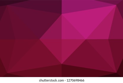 Dark Pink vector polygonal template. A sample with polygonal shapes. Triangular pattern for your business design.
