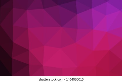 Dark Pink vector polygonal template. Shining illustration, which consist of triangles. Elegant pattern for a brand book.