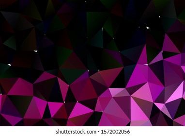 Dark Pink vector polygonal template. Shining illustration, which consist of triangles. Brand new style for your business design.