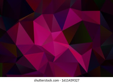 Dark Pink vector polygonal template. Creative illustration in halftone style with triangles. New template for your brand book.
