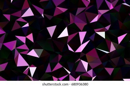 Dark Pink vector polygonal template. Modern geometrical abstract illustration with gradient. Triangular pattern for your business design.