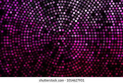 Dark Pink vector red banner with set of circles, dots. Donuts Background. Creative Design Template. Technological halftone illustration.