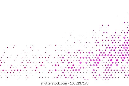 Dark Pink vector red banner with set of circles, dots. Donuts Background. Creative Design Template. Technological halftone illustration.