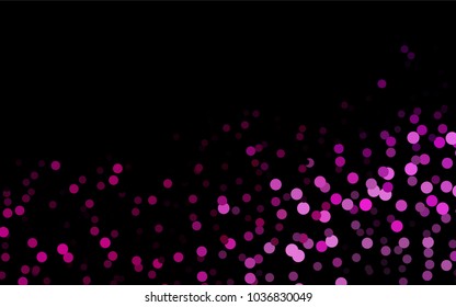 Dark Pink vector red banner with set of circles, dots. Donuts Background. Creative Design Template. Technological halftone illustration.