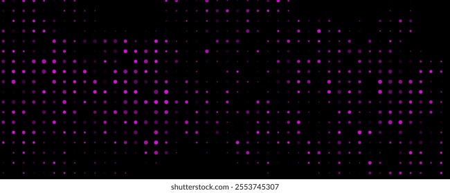 Dark Pink vector red banner with set of circles, dots. Donuts Background. Creative Design Template. Technological halftone illustration.