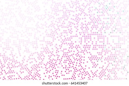 Dark Pink vector red banner with set of circles, dots. Donuts Background. Creative Design Template. Technological halftone illustration.