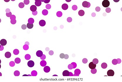 Dark Pink vector red banner with set of circles, dots. Donuts Background. Creative Design Template. Technological halftone illustration.