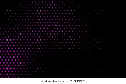 Dark Pink vector red banner with set of circles, dots. Donuts Background. Creative Design Template. Technological halftone illustration.