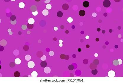 Dark Pink vector red banner with set of circles, dots. Donuts Background. Creative Design Template. Technological halftone illustration.