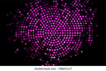 Dark Pink vector red banner with set of circles, dots. Donuts Background. Creative Design Template. Technological halftone illustration.