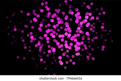 Dark Pink vector red banner with set of circles, dots. Donuts Background. Creative Design Template. Technological halftone illustration.