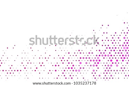 Dark Pink vector red banner with set of circles, dots. Donuts Background. Creative Design Template. Technological halftone illustration.