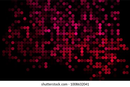 Dark Pink vector red pattern of geometric circles, shapes. Colorful mosaic banner. Geometric background with colored disks.