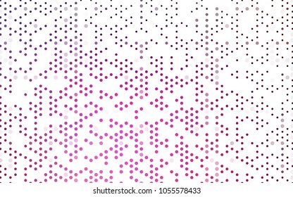 Dark Pink vector red pattern of geometric circles, shapes. Colorful mosaic banner. Geometric background with colored disks.