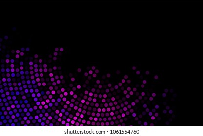 Dark Pink vector red pattern of geometric circles, shapes. Colorful mosaic banner. Geometric background with colored disks.