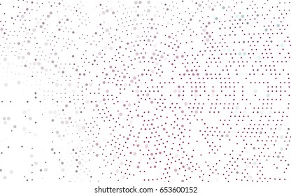 Dark Pink vector red pattern of geometric circles, shapes. Colorful mosaic banner. Geometric background with colored disks.