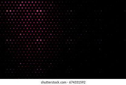 Dark Pink vector red pattern of geometric circles, shapes. Colorful mosaic banner. Geometric background with colored disks.