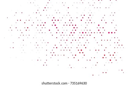 Dark Pink vector red pattern of geometric circles, shapes. Colorful mosaic banner. Geometric background with colored disks.