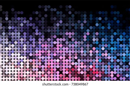 Dark pink vector red pattern of geometric circles, shapes. Colorful mosaic banner. Geometric background with colored disks.