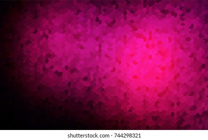 Dark Pink vector red pattern of geometric circles, shapes. Colorful mosaic banner. Geometric background with colored disks.