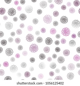 Dark Pink vector seamless abstract doodle wallpaper. A vague abstract illustration with flowers in doodles style. Completely new template for your brand book.