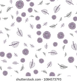 Dark Pink vector seamless abstract design with leaves and flowers. Leaves, flowers in natural style on white background. A new texture for your wallpaper design.