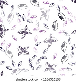 Dark Pink vector seamless abstract pattern with leaves. Brand new colored illustration in blurry style with leaves. Pattern for design of window blinds, curtains.