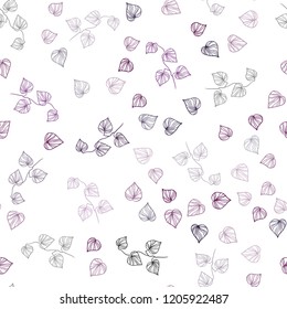 Dark Pink vector seamless abstract background with leaves. leaves on blurred abstract background with gradient. Pattern for trendy fabric, wallpapers.