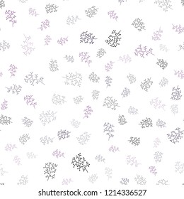 Dark Pink vector seamless abstract background with leaves, branches. Doodle illustration of leaves and branches in Origami style. Design for textile, fabric, wallpapers.