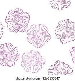 Dark Pink vector seamless abstract backdrop with flowers. An elegant bright illustration with flowers. Design for wallpaper, fabric makers.