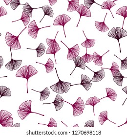 Dark Pink vector seamless abstract background with leaves. Creative illustration in blurred style with leaves. Pattern for design of fabric, wallpapers.