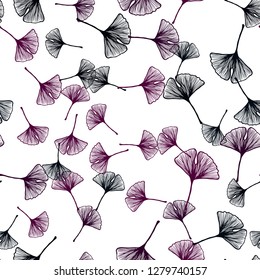 Dark Pink vector seamless abstract backdrop with leaves. leaves on blurred abstract background with gradient. Design for textile, fabric, wallpapers.