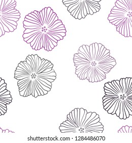 Dark Pink vector seamless abstract design with flowers. Modern abstract illustration with flowers. Design for textile, fabric, wallpapers.