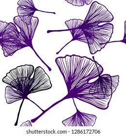 Dark Pink vector seamless abstract background with leaves. An elegant bright illustration with leaves in Natural style. Design for wallpaper, fabric makers.