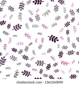 Dark Pink vector seamless abstract background with leaves, branches. Modern abstract illustration with leaves and branches. Design for wallpaper, fabric makers.