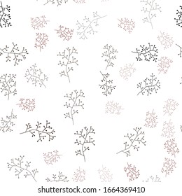 Dark Pink vector seamless abstract background with branches. Modern abstract illustration with leaves and branches. Pattern for design of fabric, wallpapers.