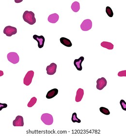 Dark Pink vector seamless backdrop with dots. Glitter abstract illustration with blurred drops of rain. Pattern for trendy fabric, wallpapers.