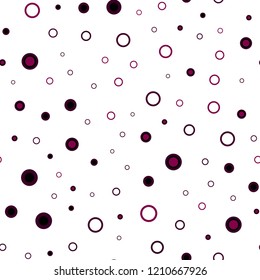 Dark Pink vector seamless backdrop with dots. Abstract illustration with colored bubbles in nature style. Trendy design for wallpaper, fabric makers.