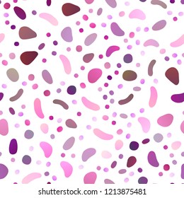 Dark Pink vector seamless backdrop with dots, spots. Colorful illustration with blurred circles in nature style. Pattern for design of fabric, wallpapers.