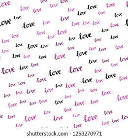 Dark Pink vector seamless backdrop with phrase LOVE YOU. Decorative design in doodle style with text LOVE YOU. Design for wallpaper, fabric makers.