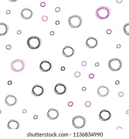 Dark Pink vector seamless background with bubbles. Modern abstract illustration with colorful water drops. Pattern can be used for ads, leaflets.