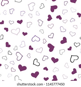 Dark Pink vector seamless background with hearts. Hearts on blurred abstract background with colorful gradient. Beautiful design for your business advert of anniversary.